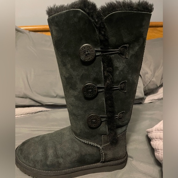 Ugg Tall Bailey Button - Black - Picture 2 of 3